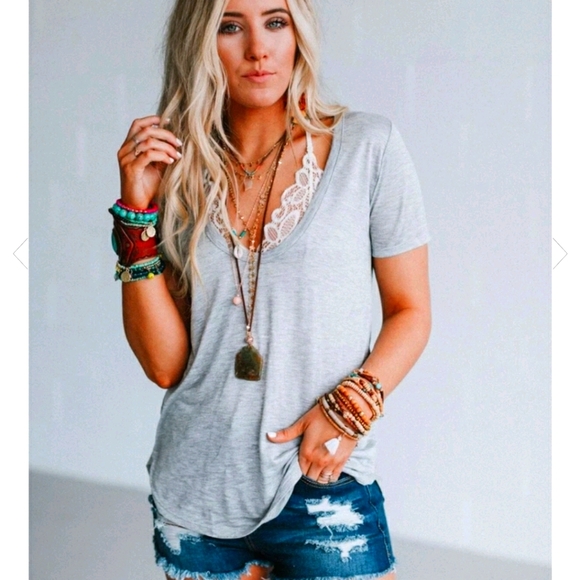 Three Bird Nest Tops - Bralette scoop neck tee